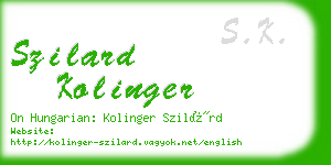 szilard kolinger business card